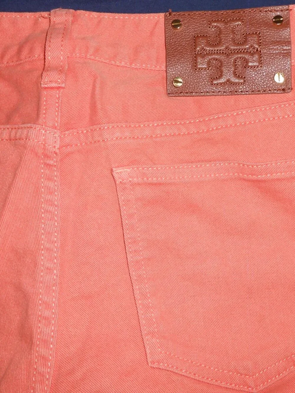 Tory Burch Cropped Skinny Jeans in orange color SZ 26 VGC